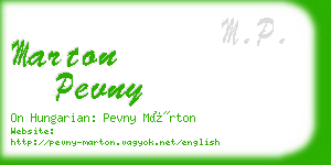 marton pevny business card